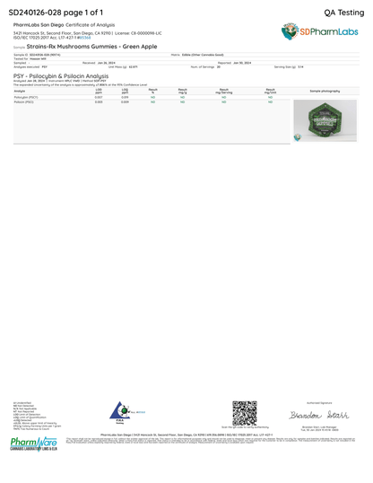 STRAINS RX Mushroom Gummies Green Apple
